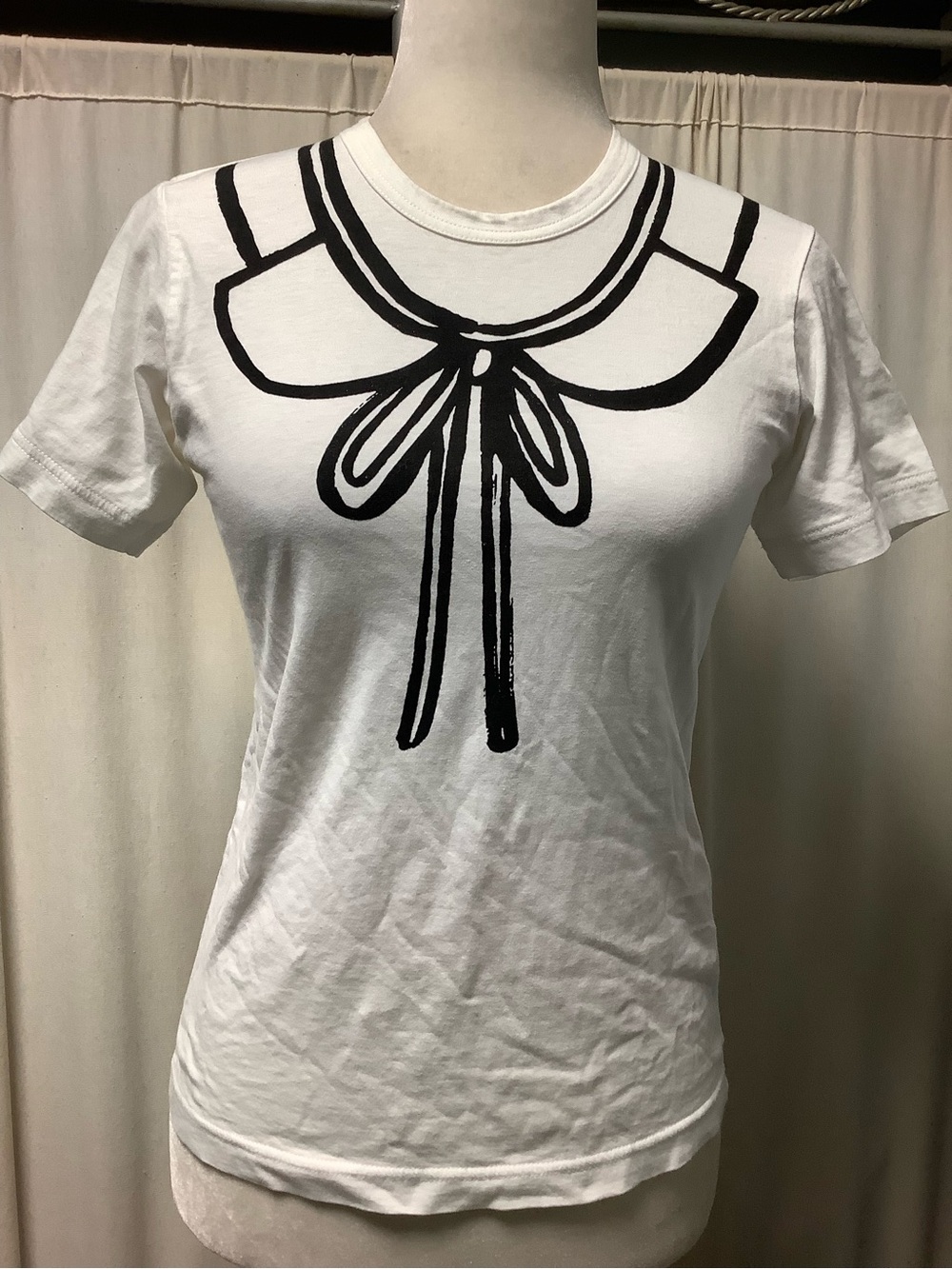 Comme Des Garcons Girl Graphic Bow Collar Short-Sleeve Tee